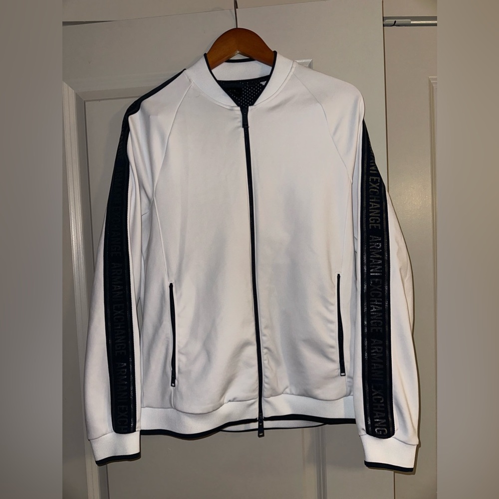 A|X Armani Exchange Men's Colorblocked Baseball Jacket